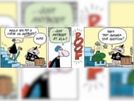 The title of this comic strip is a play on the words "Wizard of Oz" (Image via John Hart Studios)